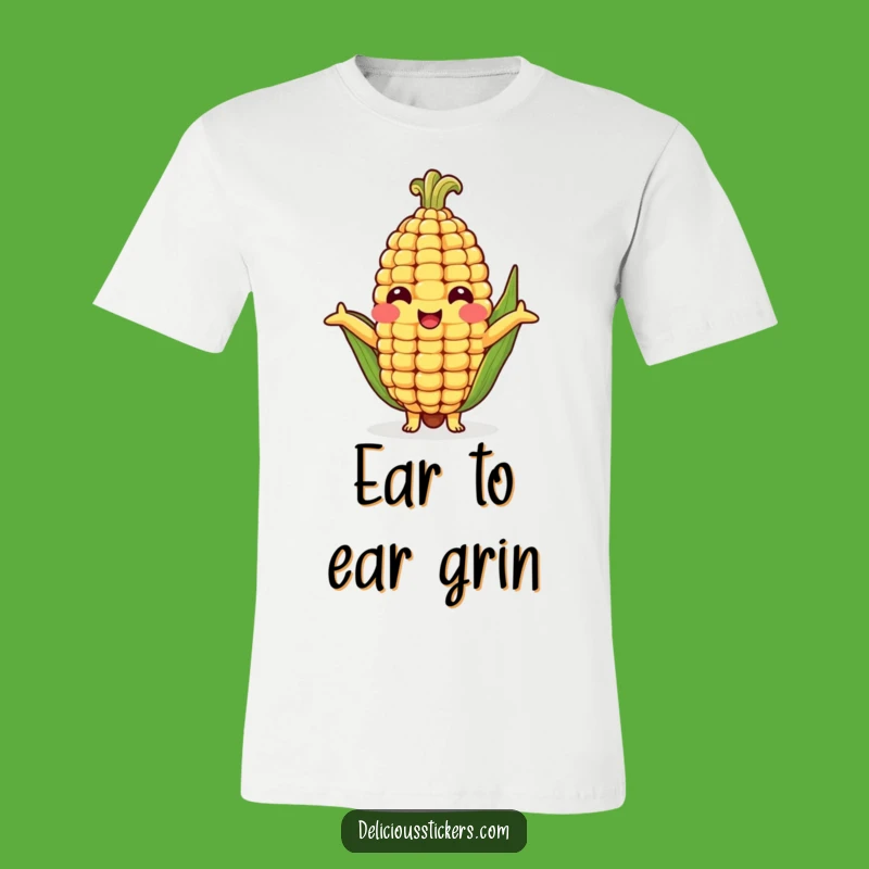 Funny Corn Cob Hug T-Shirt - Cute Vegetable Character Tee for Maximum Smiles