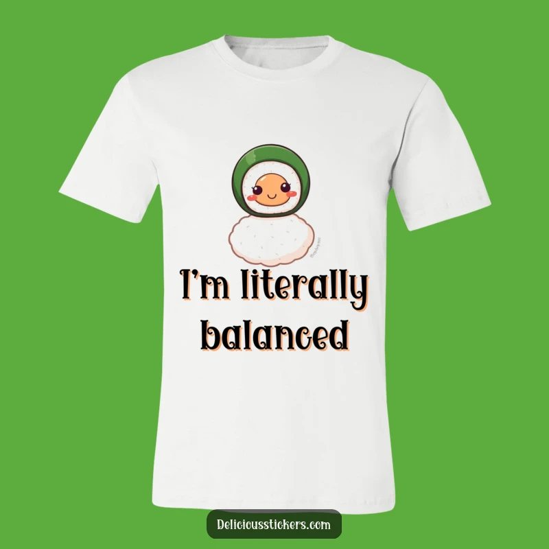 Funny Smiling Sushi Roll T-Shirt: Wear Your Balance and Your Humor