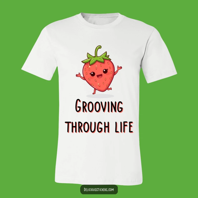 Funny Strawberry Dance T-Shirt: Joyful Fruit Shirt, Ideal Gift for Berry Fans