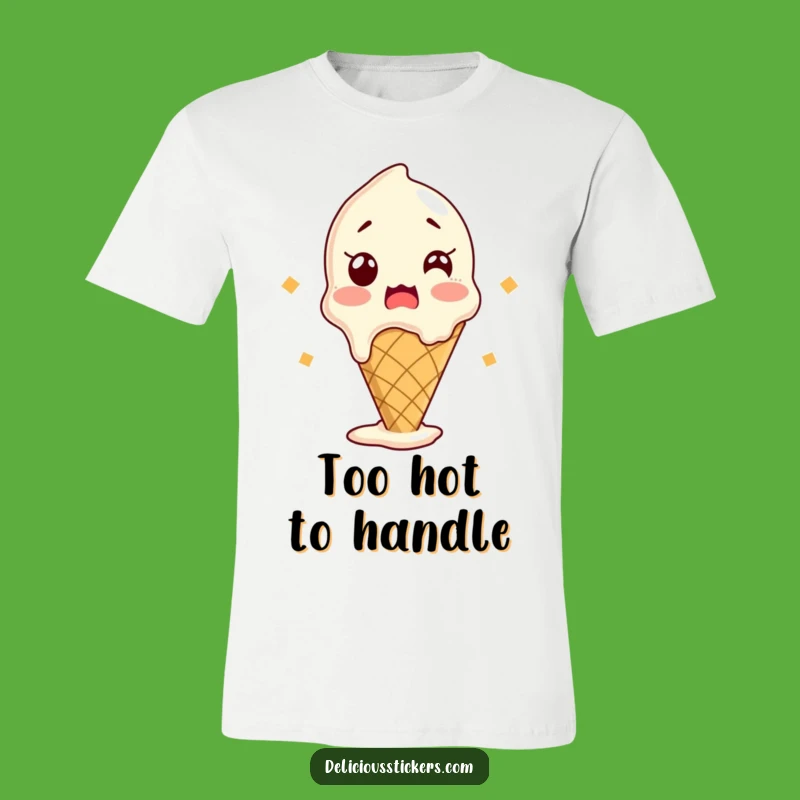 Funny Shocked Ice Cream T-Shirt - Excited Melting Cone Tee - Hilarious Summer Gift