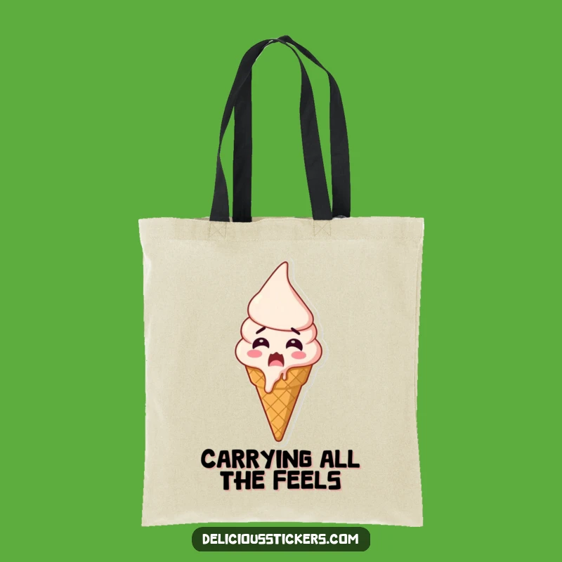 Funny Shocked Ice Cream Tote Bag: Carry Your Excitement Melted