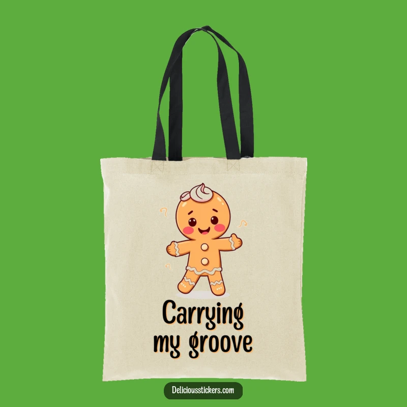 Funny Gingerbread Man Tote Bag - Festive Jigging Baker Carry-All Tote