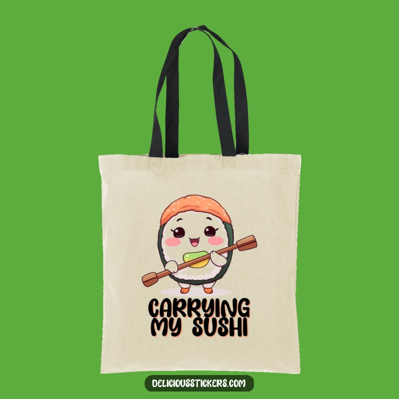 Funny Sushi Balance Tote Bag: Hilarious Foodie Carry-All, Perfect Shopping Gift