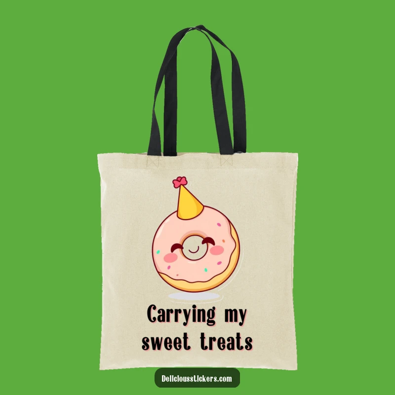 Funny Giggling Doughnut Party Hat Tote Bag - Carry Your Fun Everywhere!