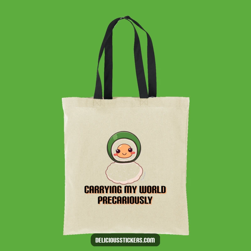 Funny Smiling Sushi Roll Tote Bag: Carry Your Essentials with Delicious Balance