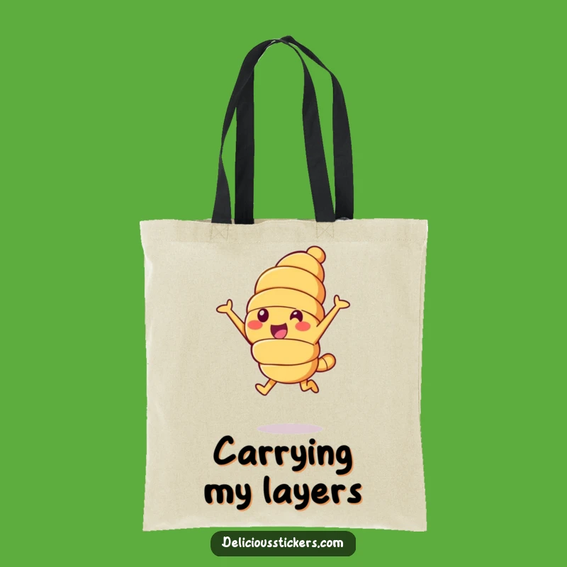 Funny Croissant Leap Tote Bag: Carry Pastry Happiness, Practical Humorous Gift