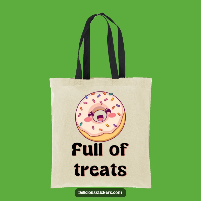 Funny Donut Bouncing Tote Bag: Practical Sprinkle Character, Humorous Carryall