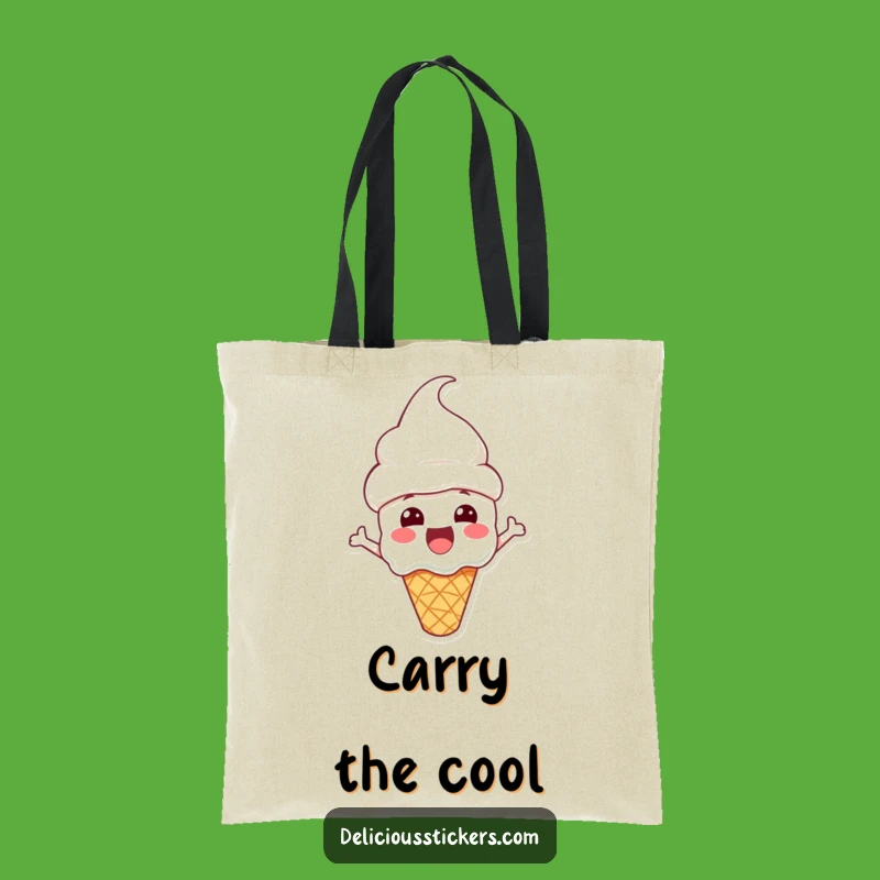 Funny Ice Cream Tote Bag: Cone Hat Delight - Carry Your Sweetness!