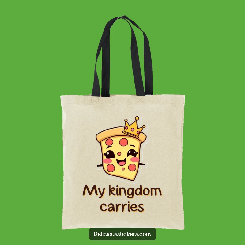 Funny Pizza Crown Tote Bag: Royal Slice Art - Carry Your Feast!