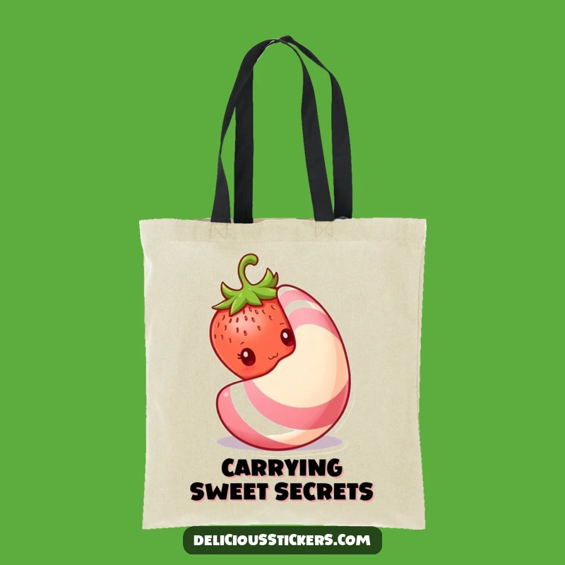 Funny Shy Strawberry Tote Bag: Carry Sweets with a Peeking Fruit