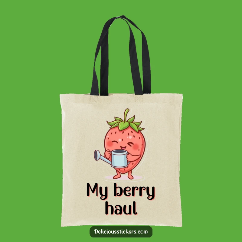 Funny Strawberry Gardener Tote Bag: Carry Your Essentials with Sweet and Playful Style!