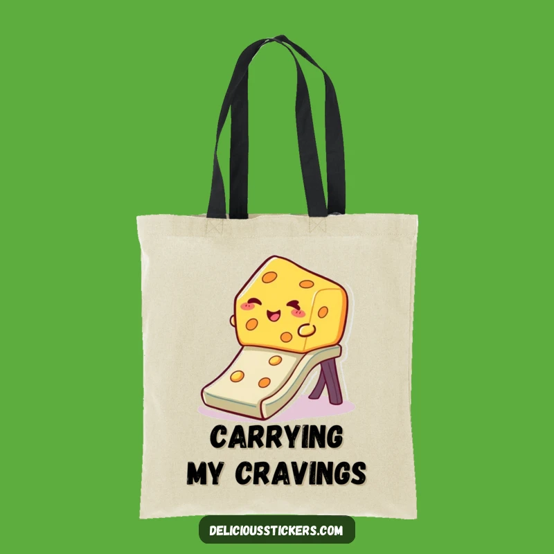 Funny Winking Cheese Tote Bag: Carry Your Fun Downhill
